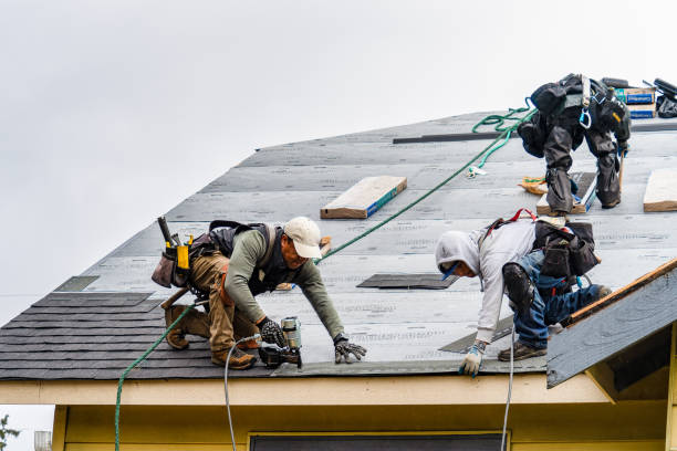 Professional Gutter Installation technician working in Lehigh Acres, FL